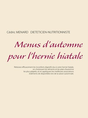 cover image of Menus d'automne pour l'hernie hiatale